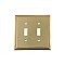 Solid Brass Rope Switchplate - Unlacquered Polished Brass - Double Toggle