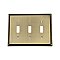 Solid Brass Rope Switchplate - Antique Brass - Triple Toggle
