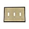 Solid Brass Egg & Dart Switchplate - Antique Brass - Triple Toggle