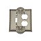 Solid Brass Meadows Switchplate - Satin Nickel - Duplex/Toggle