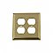 Solid Brass Deco Switchplate - Unlacquered Polished Brass - Double Duplex