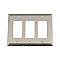 Solid Brass Deco Switchplate - Satin Nickel - Triple GFCI