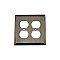 Solid Brass Deco Switchplate - Antique Pewter - Double Duplex