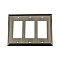 Solid Brass Deco Switchplate - Antique Pewter - Triple GFCI