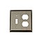 Solid Brass Deco Switchplate - Antique Pewter - Duplex/Toggle
