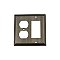 Solid Brass Deco Switchplate - Antique Pewter - Duplex/GFCI