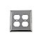 Solid Brass Deco Switchplate - Bright Chrome - Double Duplex
