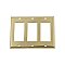 Solid Brass New York Switchplate - Unlacquered Polished Brass - Triple GFCI