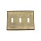 Solid Brass New York Switchplate - Antique Brass - Triple Toggle