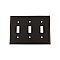 Solid Brass New York Switchplate - Timeless Bronze - Triple Toggle