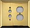 Jumbo Oversized Unlacquered Brass Stamped Pushbutton / Duplex Switchplate / Cover Plate