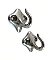 Pair of Antique Wall Mounted Polished Nickel Shaving Strop Hooks - Diamond Backplate