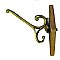 Antique Large Brass Coat Hook on Wooden Plaque