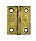 Antique Set of Three Brass Cabinet Hinges 1-1/4" x 1-1/2"
