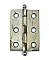 Antique Set of Two Chrome Cabinet Hinges 1-3/8" x 2"