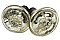 Pair of Antique Mercury Glass Drapery or Curtain Tiebacks - Circa 1850