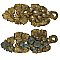 Pair of Antique Wrought Brass Curtain Tiebacks - No Posts - Circa 1870