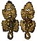 Pair of Antique Wrought Brass Curtain Tiebacks - No Posts - Circa 1870