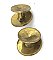 Vintage Pair of Oversized Mid-Century Brass Cabinet Knobs with Back Plates