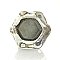 Antique Single Hexagon Glass Cabinet Knob Brass Base