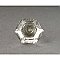 Antique Single Clear Glass and Nickel Hexagonal Cabinet Knob