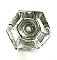 Antique Single Clear Glass and Nickel Hexagonal Cabinet Knob