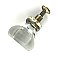 Antique Single Clear Glass and Nickel Hexagonal Cabinet Knob