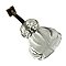 Antique Fluted Glass Cabinet Knob With Silver Dot - Circa 1920