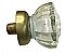 Antique Bronze and Glass Fluted Cabinet Knob - Circa 1900