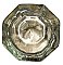 Set of 4 Petite Antique Bronze and Glass Octagonal Cabinet Knobs - Circa 1900