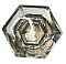 Set of 2 Antique Bronze and Glass Hexagonal Cabinet Knobs - Circa 1900