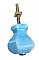 Antique Light Blue Hexagonal Glass Cabinet Knob - Circa 1900