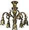 Antique French Renaissance 6-Arm Ceiling Light Fixture with Gilded Finish - Circa 1910