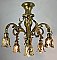 Antique French Renaissance 6-Arm Ceiling Light Fixture with Gilded Finish - Circa 1910