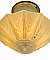 Antique Ceiling Light Fixture w/ Pale Yellow Shade - Circa 1930