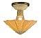Antique Ceiling Light Fixture w/ Pale Yellow Shade - Circa 1930