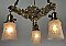 Vintage Brass 3-Light Pan Ceiling Light Fixture - Circa 1980