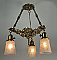 Vintage Brass 3-Light Pan Ceiling Light Fixture - Circa 1980