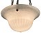 Antique Inverted Dome Opaline Pendant Ceiling Light Fixture - Circa 1910