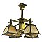 Antique Arts & Crafts Ceiling Light Fixture with Slag Glass Shades - Circa 1910