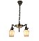 Antique 2-Light Brass Pan Ceiling Light Fixture - Circa 1920