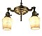 Antique 2-Light Brass Pan Ceiling Light Fixture - Circa 1920