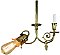 Antique Brass Gas & Electric Combination Ceiling Light Fixture - Circa 1890