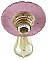 Antique Pink and Gold Polychrome Flush Mount Ceiling Light Fixture by Radiant Lighting Fixture Co. - Circa 1930