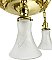 Antique 4-Light Polished Brass Pan Ceiling Light Fixture - Circa 1920