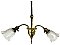 Antique 2-Light Brass Early Electric Ceiling Light Fixture - Circa 1890
