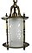 Antique Cylinder Glass Lantern Ceiling Light Fixture - Circa 1930