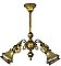 Antique Arts & Crafts Ceiling Light Fixture with Steuben Gold Aurene Shades - Circa 1910