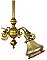 Antique Arts & Crafts Ceiling Light Fixture with Steuben Gold Aurene Shades - Circa 1910