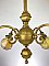 Antique Arts & Crafts Ceiling Light Fixture with Steuben Gold Aurene Shades - Circa 1910